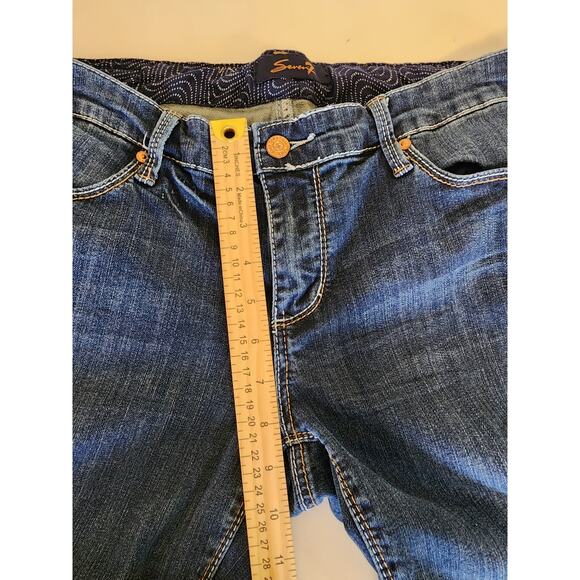SEVEN7 Medium Wash Low Rise Heavy Stitching Pocket Utility Casual Jeans SZ 12 - Picture 9 of 12